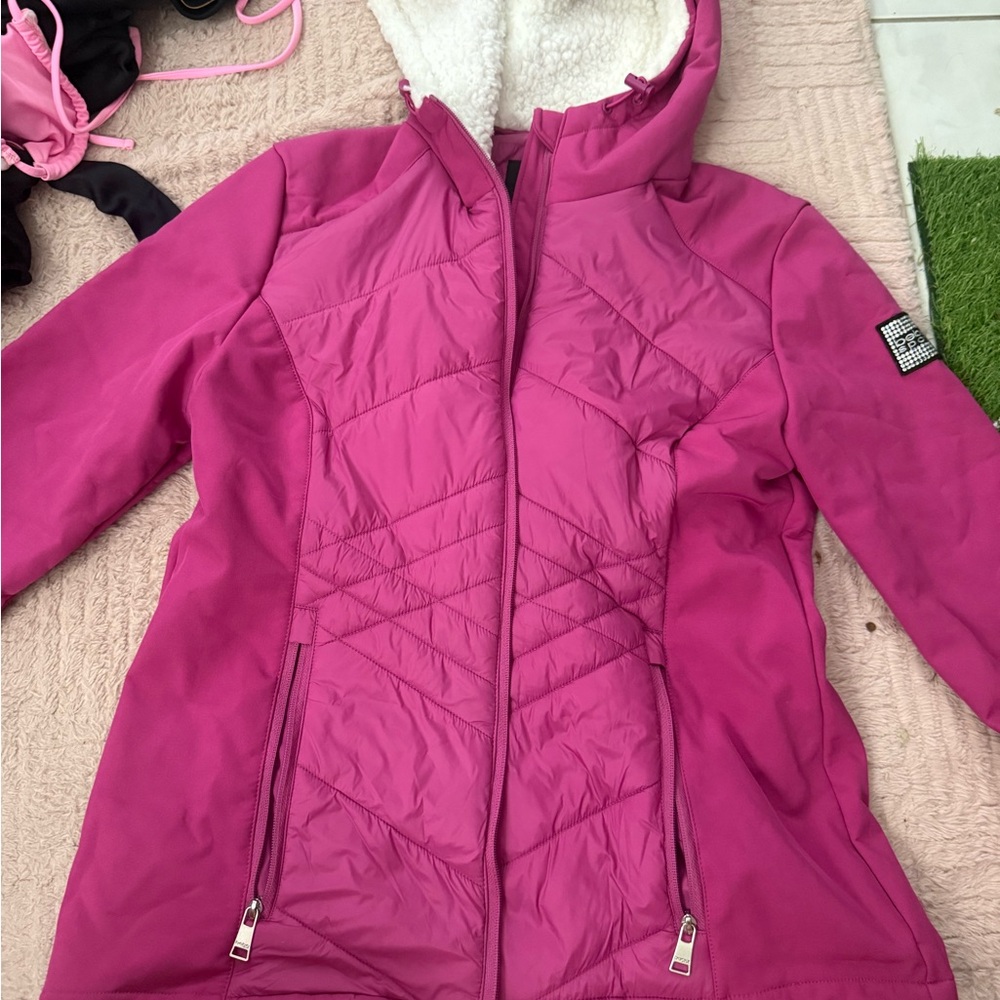 Bebe Fuchsia Quilted Jacket